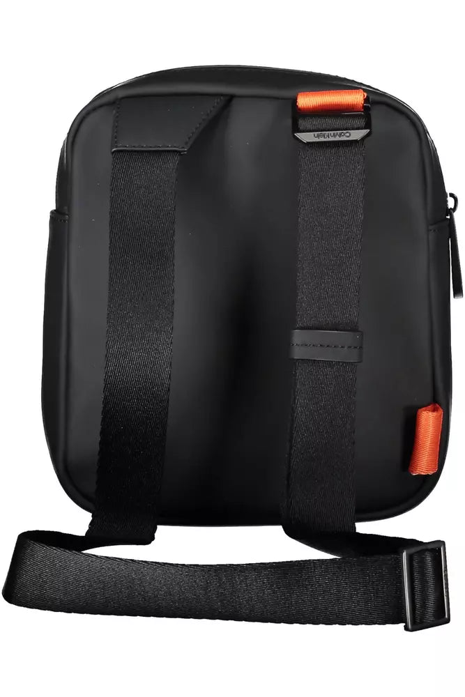 Black Polyester Men Shoulder Bag