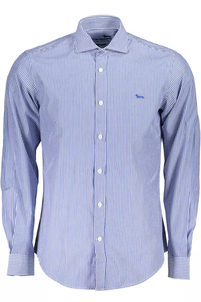 Blue Cotton Men Shirt