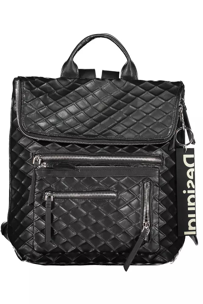 Black Polyethylene Women Backpack