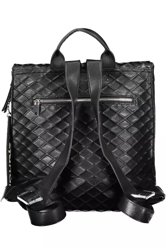 Black Polyethylene Women Backpack
