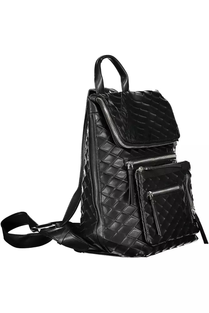 Black Polyethylene Women Backpack