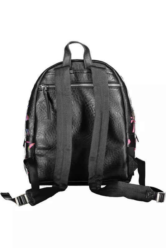 Black Polyethylene Women Backpack