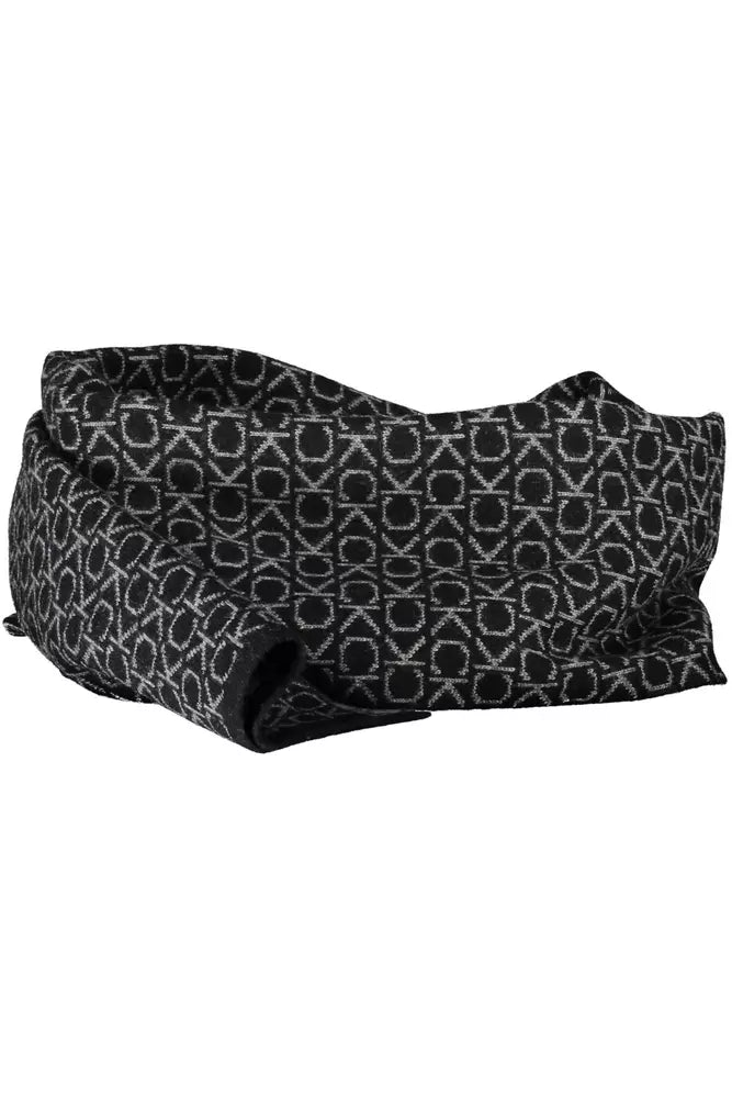 Black Wool Unisex Scarf