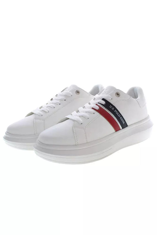 White Polyester Women Sneaker