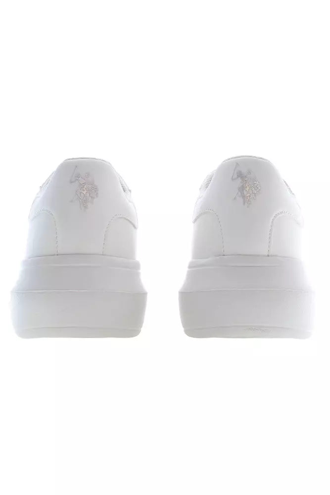 White Polyester Women Sneaker