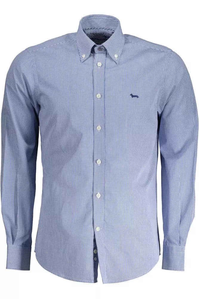 Blue Cotton Men Shirt