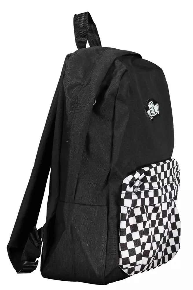 Black Polyester Men Backpack