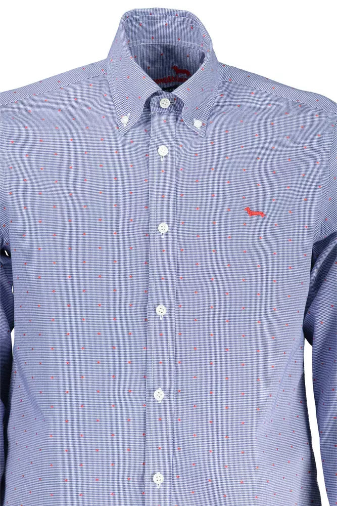 Blue Cotton Men Shirt