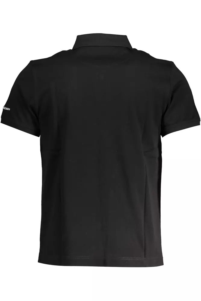 Black Cotton Men Polo Shirt