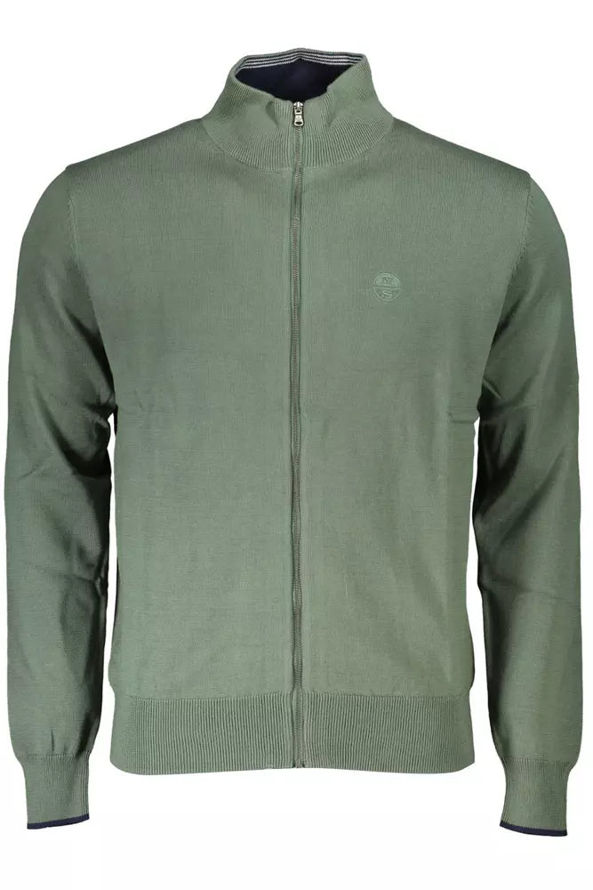 Green Cotton Men Sweater