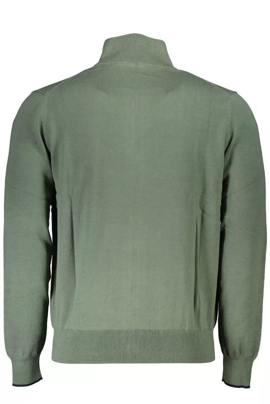 Green Cotton Men Sweater