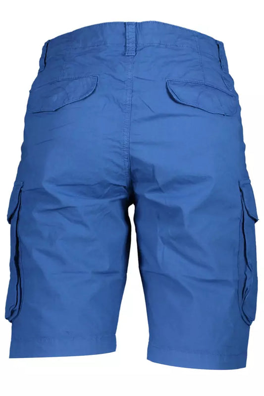 Blue Cotton Men Bermuda Trouser
