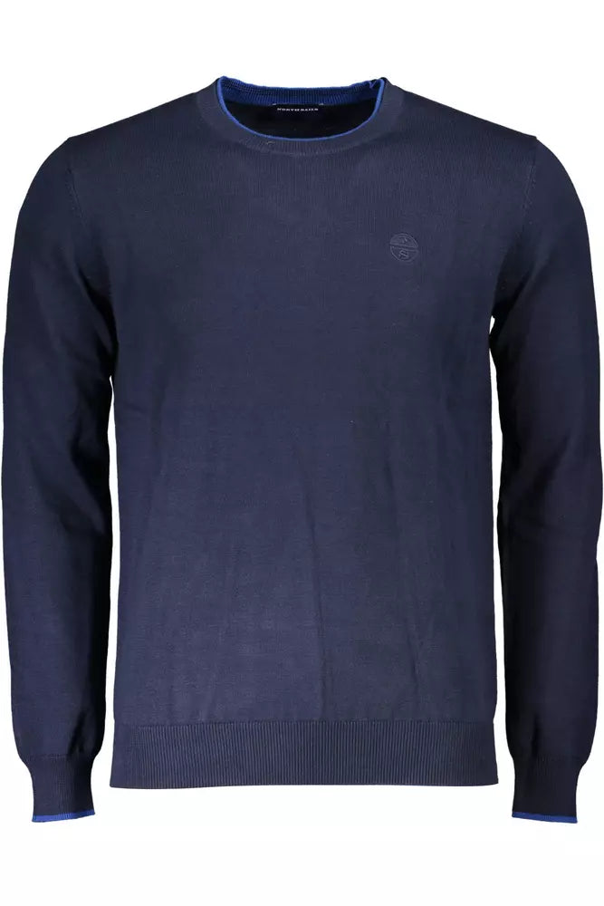 Blue Cotton Men Sweater
