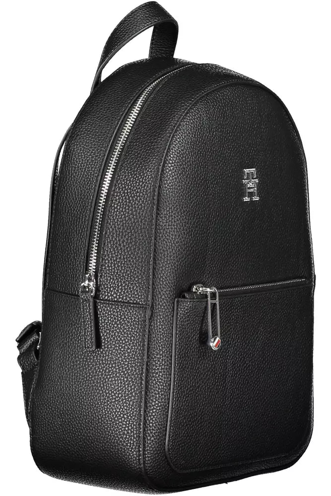 Black Polyethylene Women Backpack