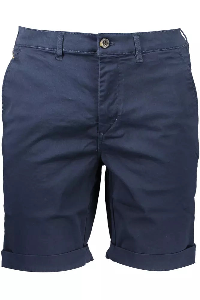 Blue Cotton Mens Bermuda
