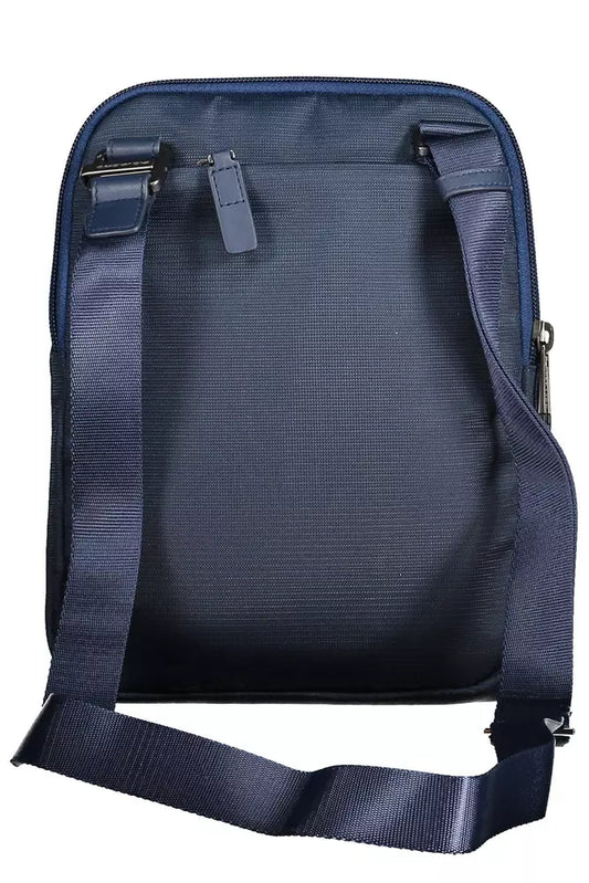 Blue Recycled Men Shoulder Bag