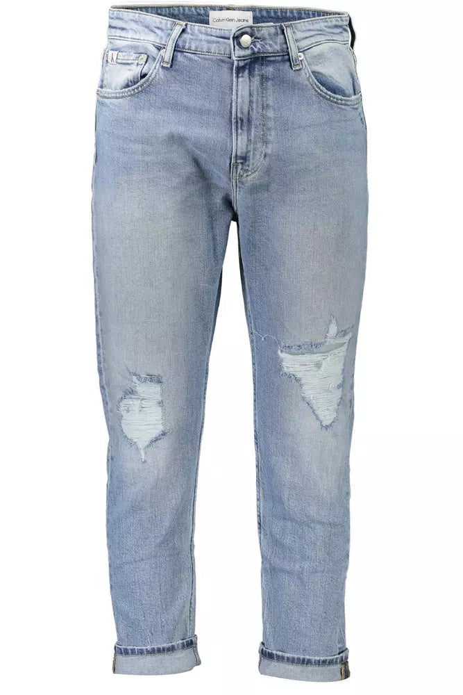 Light Blue Cotton Men Jeans