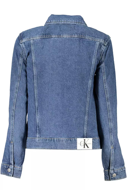Blue Cotton Women Jacket
