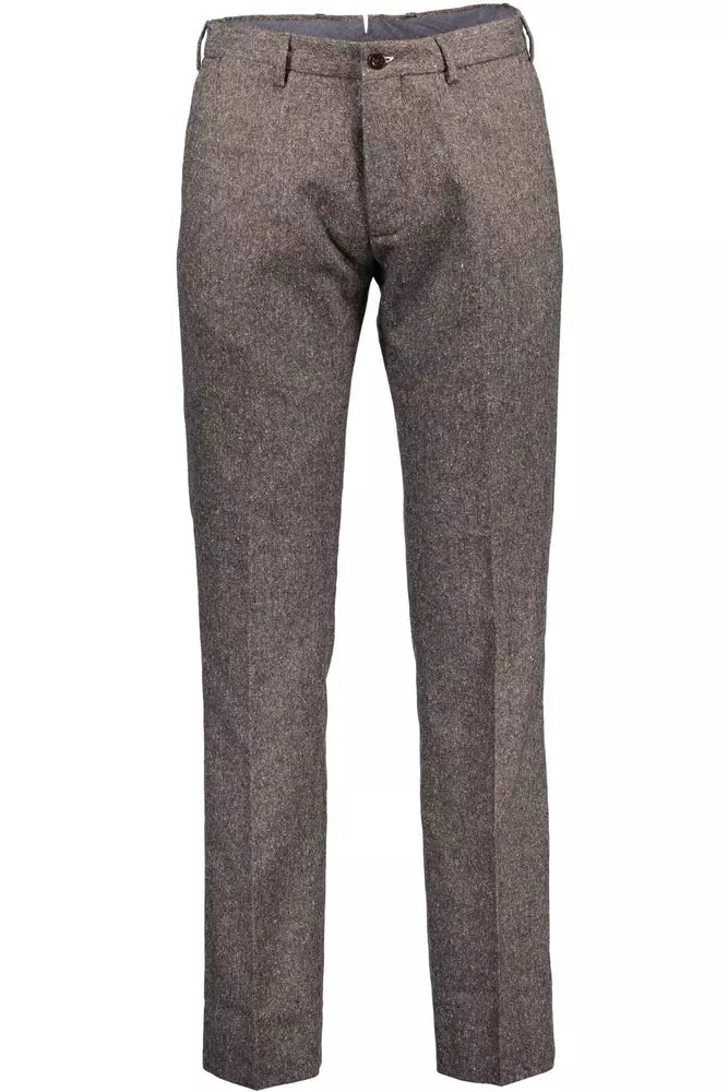 Brown Wool Men Trouser