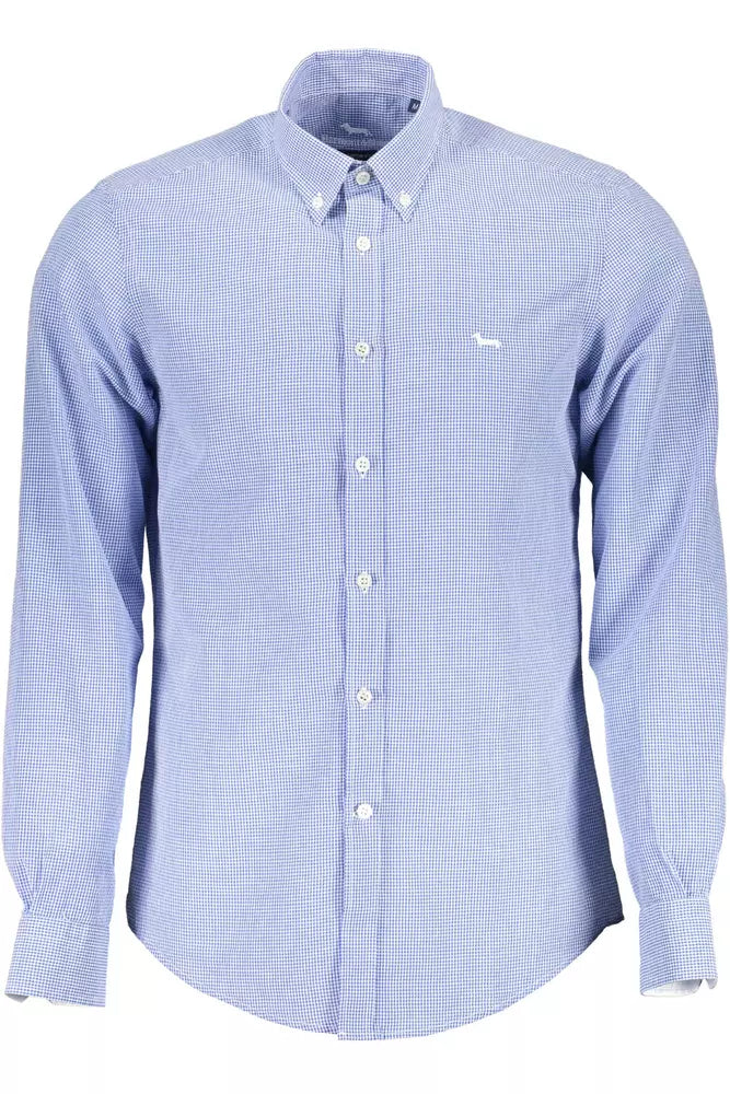 Blue Cotton Men Shirt