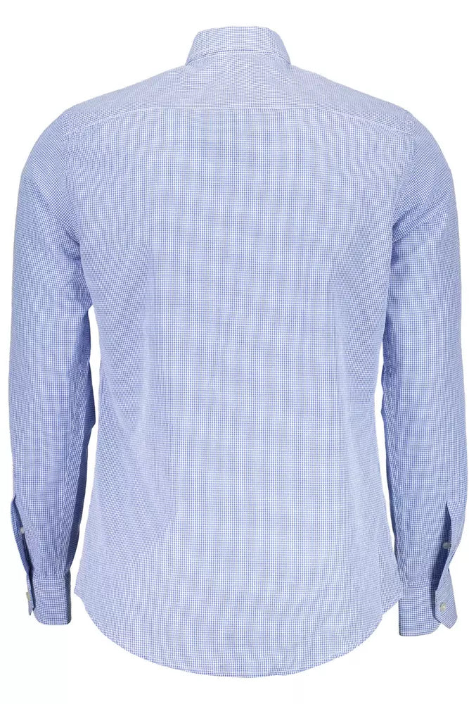 Blue Cotton Men Shirt