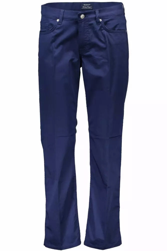 Blue Cotton Women Pants