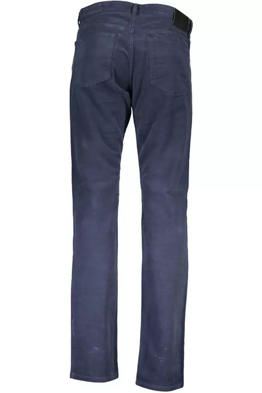Blue Cotton Men Pant