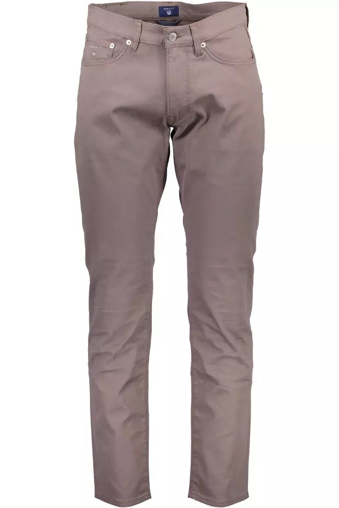 Gray Cotton Men Trouser
