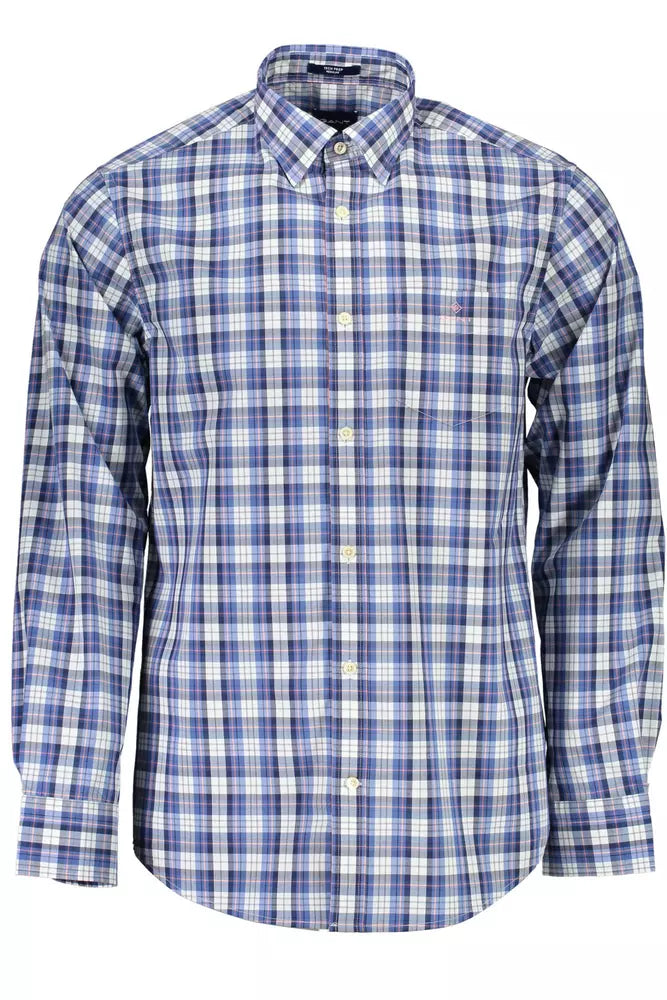 Blue Cotton Men Shirt