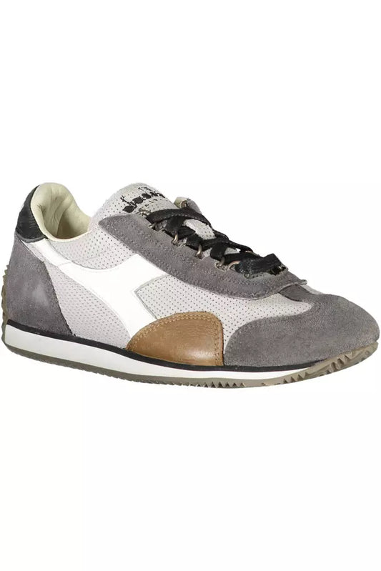 Gray Leather Women Sneaker