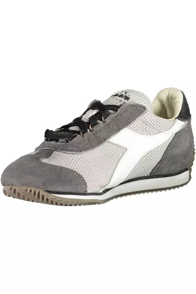 Gray Leather Women Sneaker