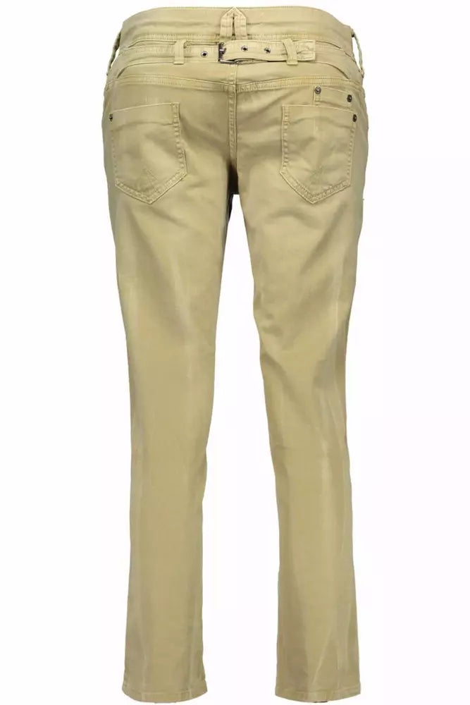"Green Cotton Women Jeans"