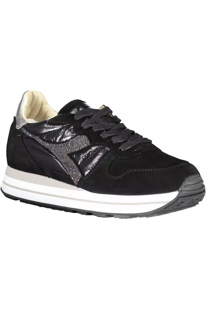 Black Leather Women Sneaker