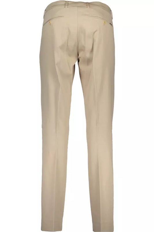 Beige Cotton Men Pants
