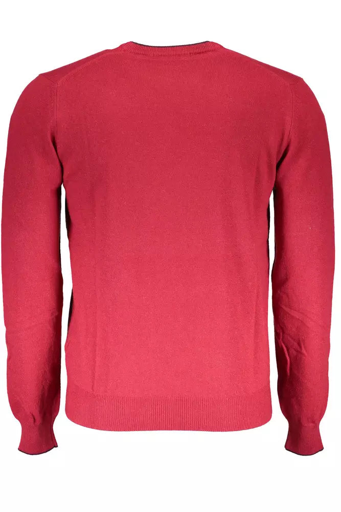 Red Wool Men Sweater