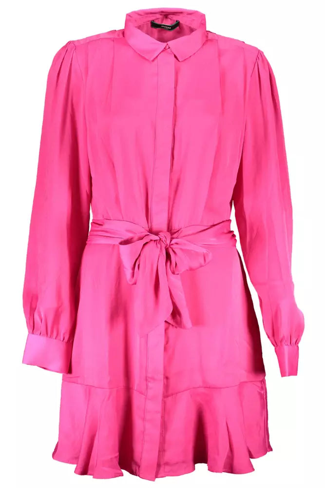Pink Polyester Women Dress