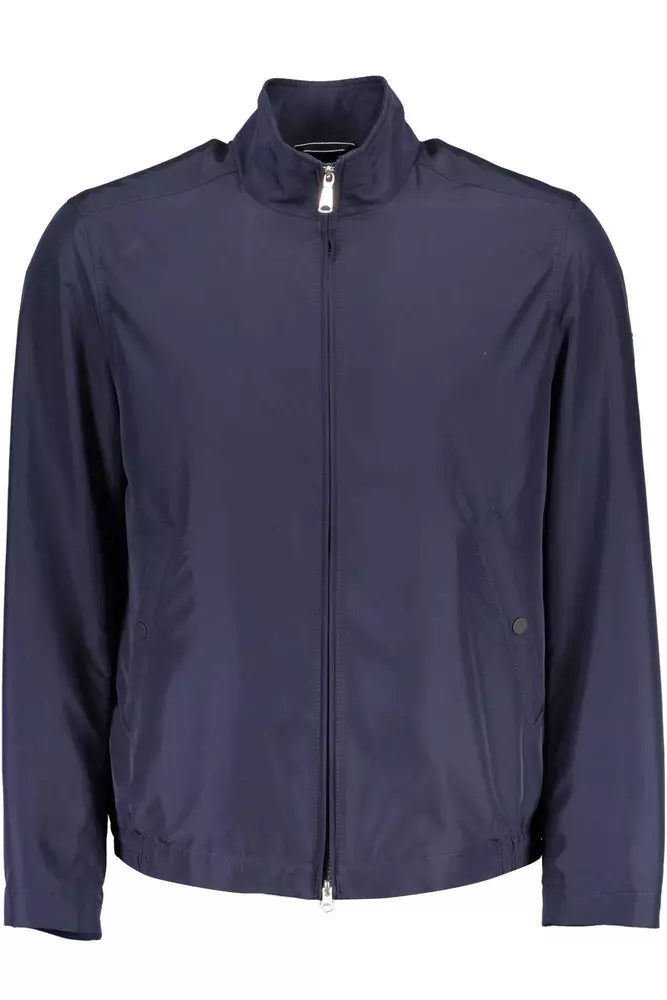 Blue Polyester Men Jacket