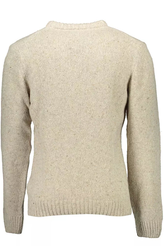 Beige Wool Men Sweater