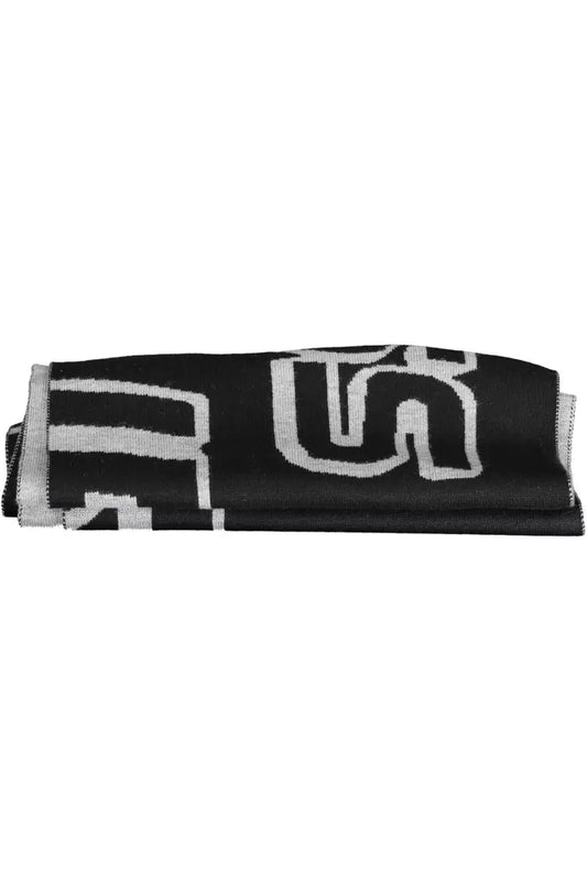 Black Polyamide Men Scarf