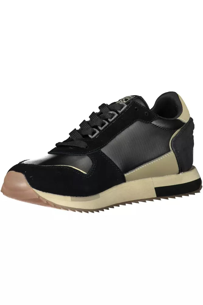 Black Leather Women Sneaker