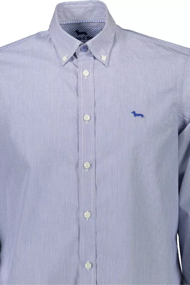 Blue Cotton Men Shirt
