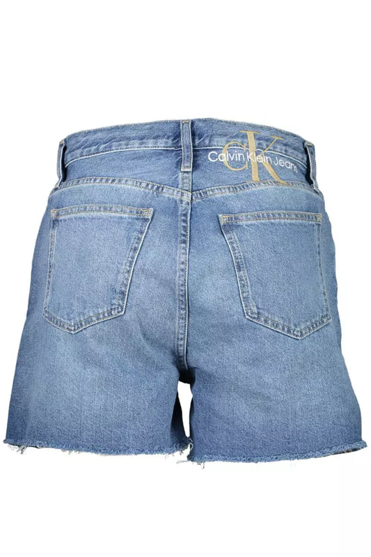 Blue Cotton Women Short
