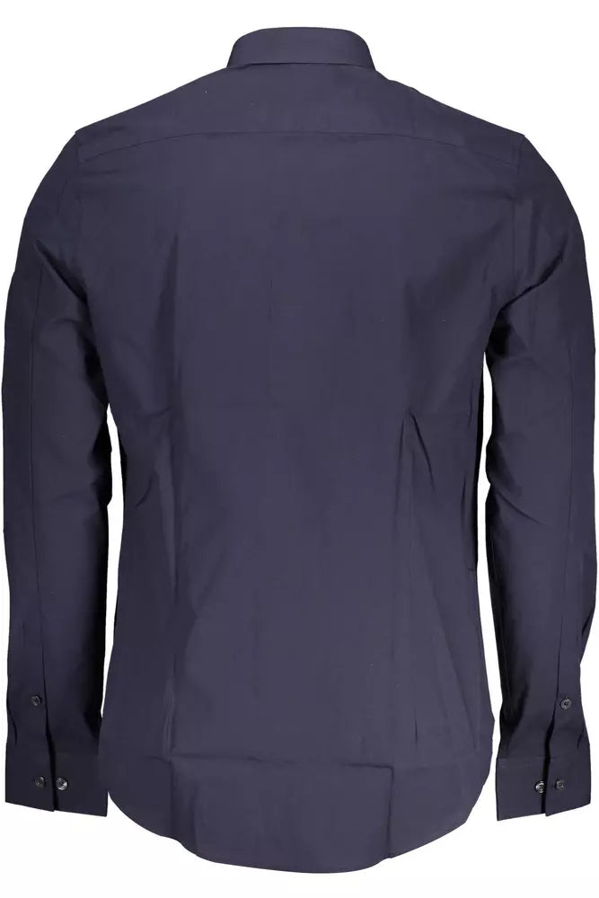 Blue Cotton Men Shirt