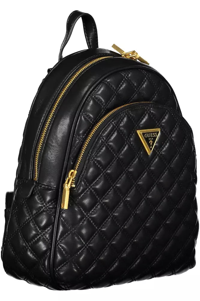 Black Polyethylene Women Backpack