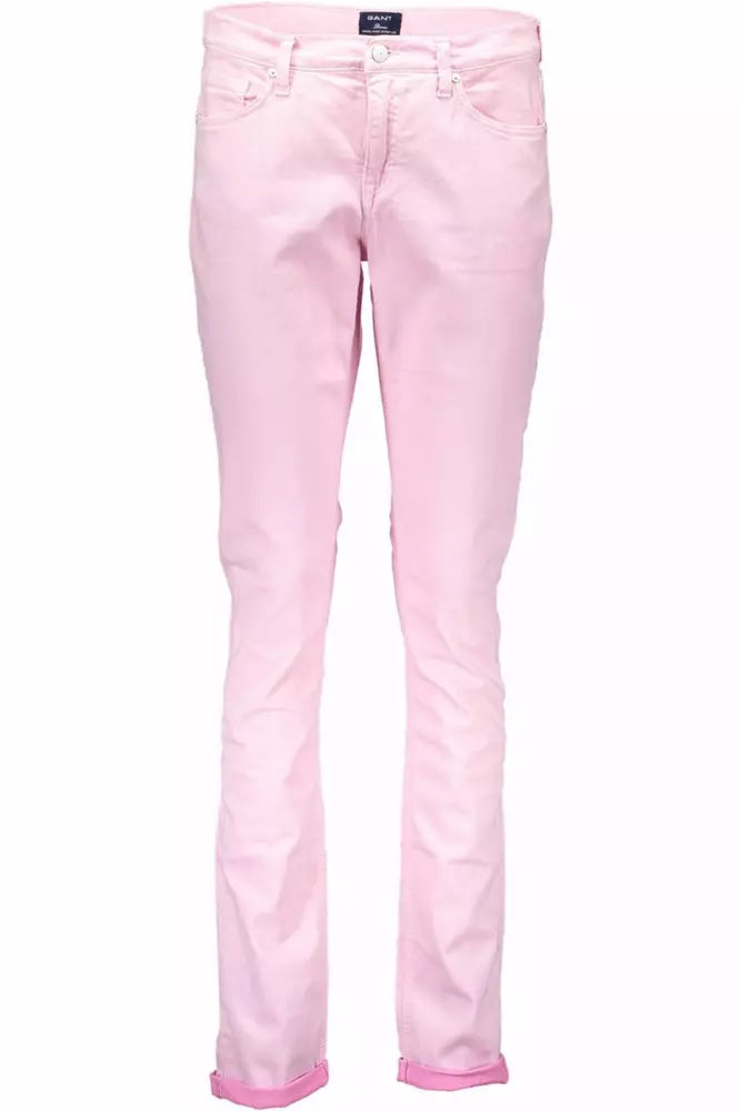 Pink Cotton Women Pants