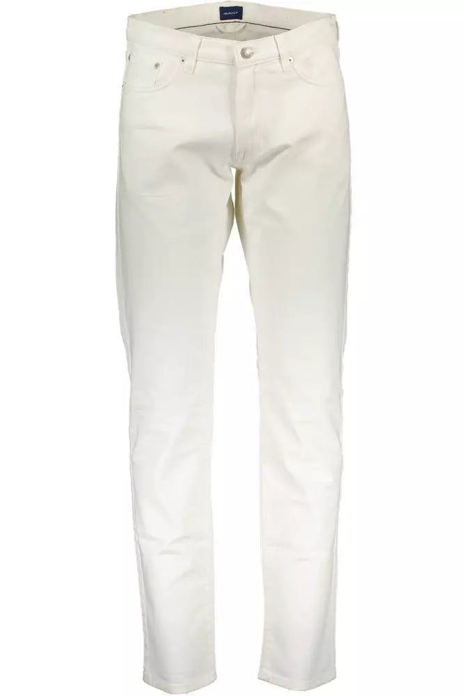 White Cotton Men Trouser