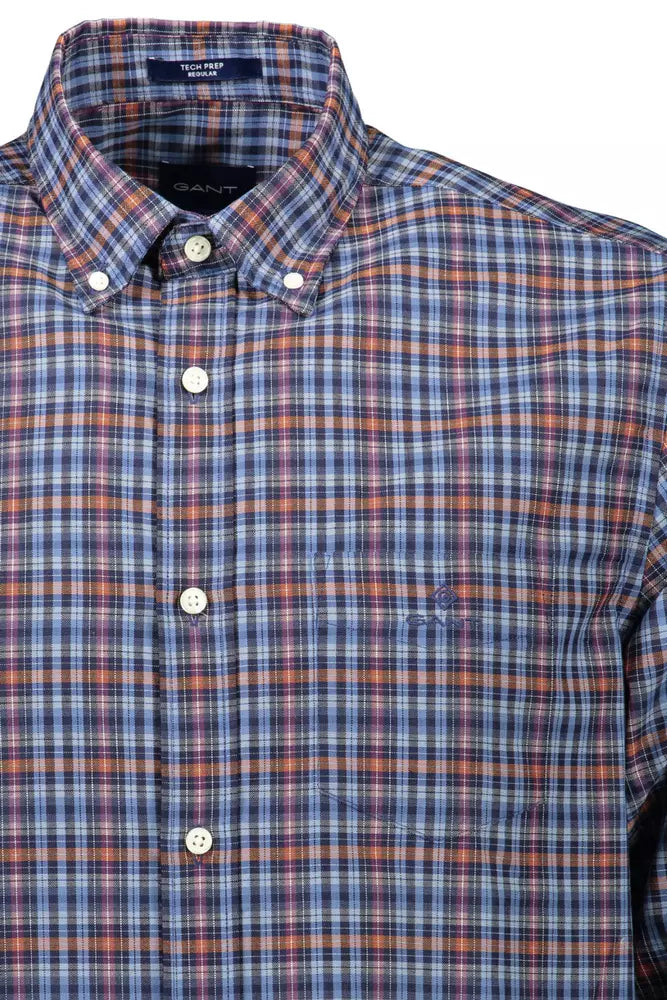 Blue Cotton Men Shirt