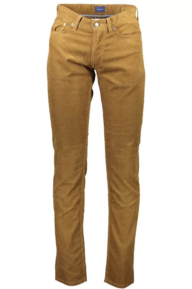 Brown Cotton Mens Trouser
