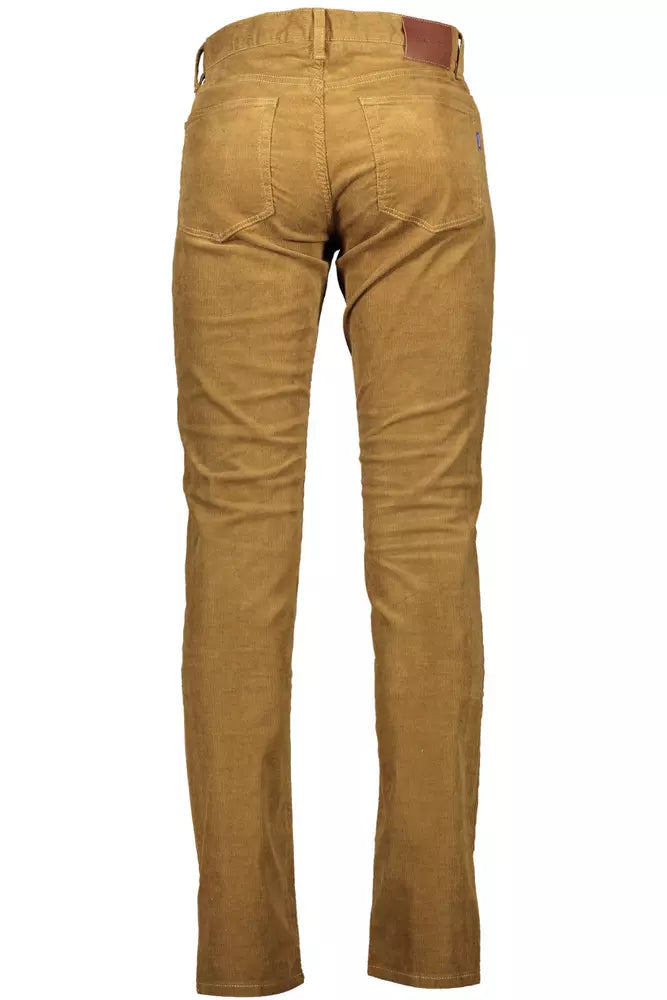 Brown Cotton Mens Trouser