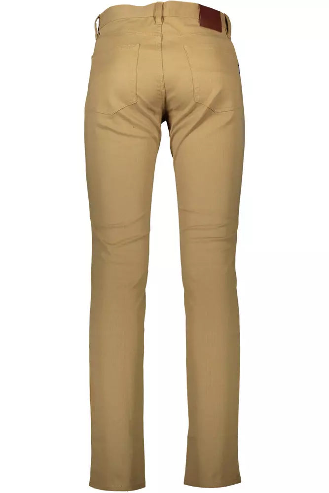 Brown Cotton Men Pant